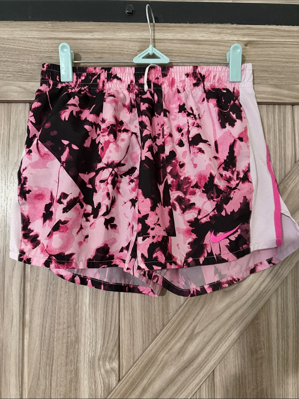 Nike Pink and Black Tie-Dye Girls' Athletic Shorts